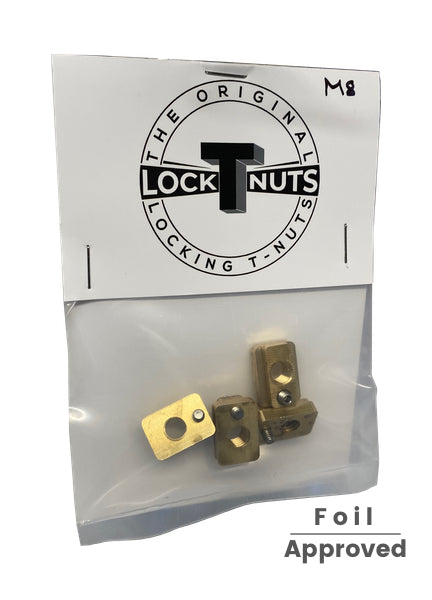 Locking T Nut Foil Insert Pack M8