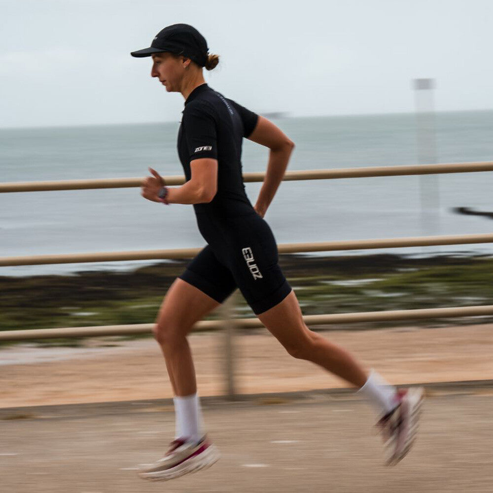 Zone3 Activate+ Plus Women's Short Sleeve Full Zip Trisuit Black