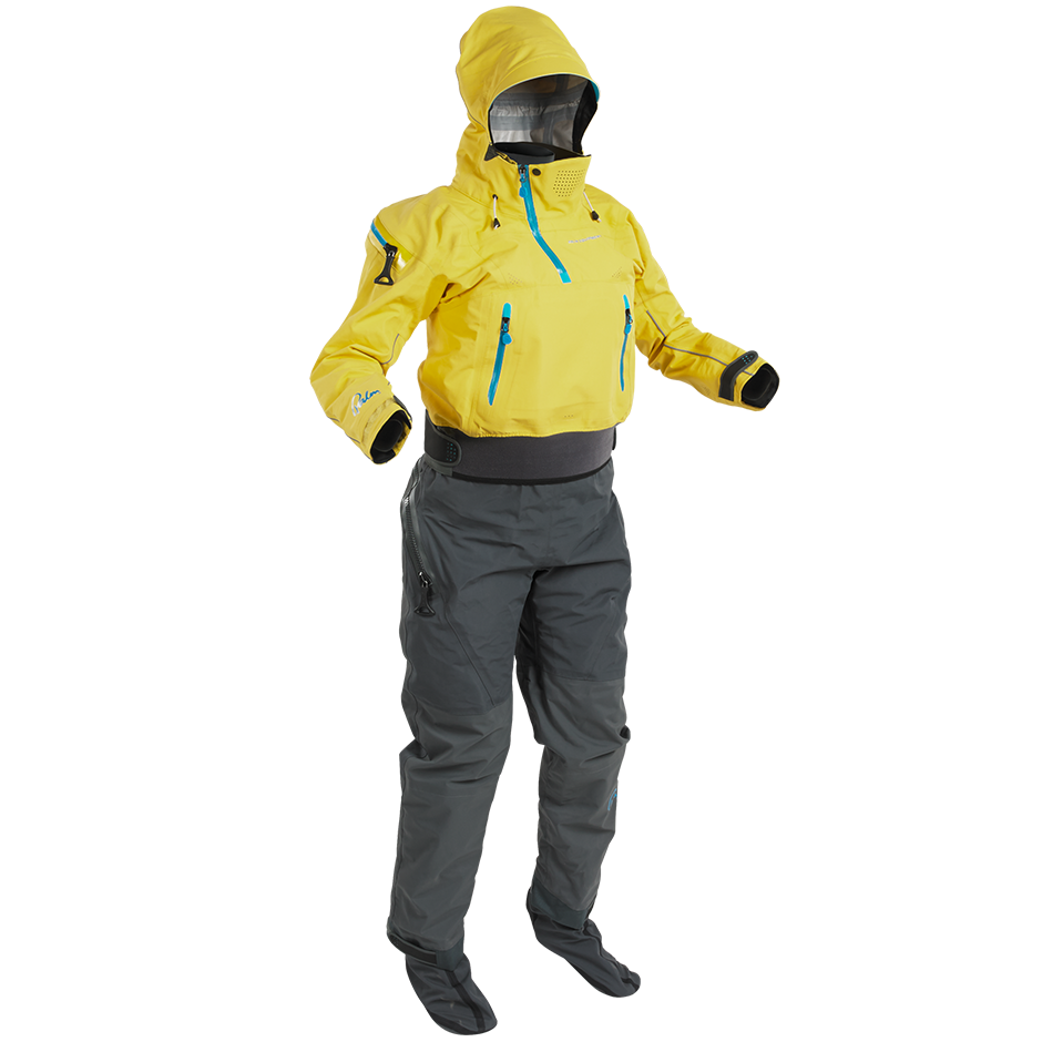 Palm Bora Women's Back Entry Drysuit Yellow/Jet Grey