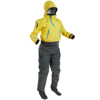 Palm Bora Women's Back Entry Drysuit Yellow/Jet Grey