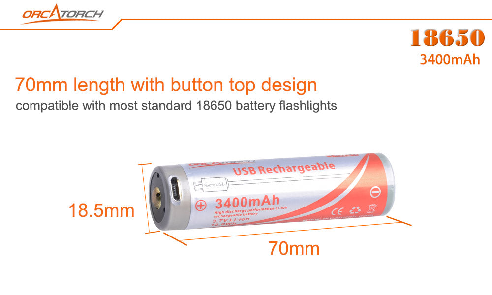 ORCA 18650 USB Battery