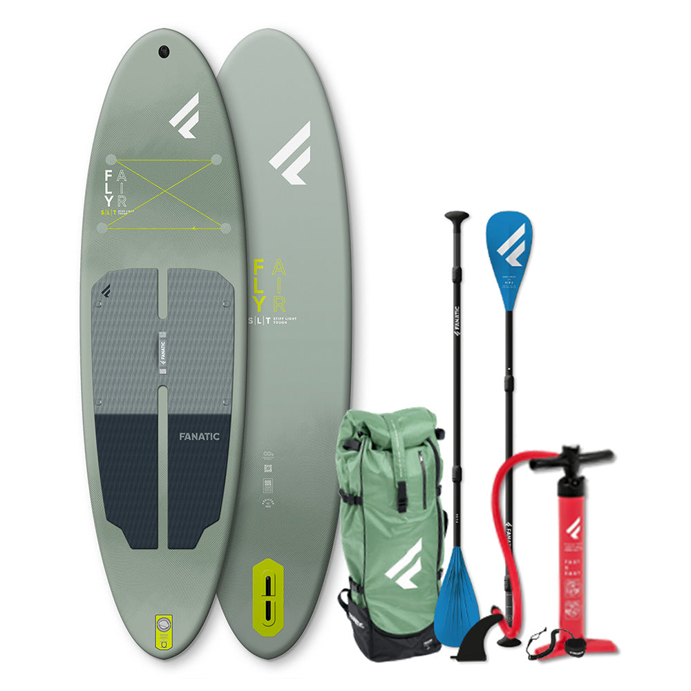 2025 Fanatic Fly Air SLT Inflatable SUP Package Grey/Green
