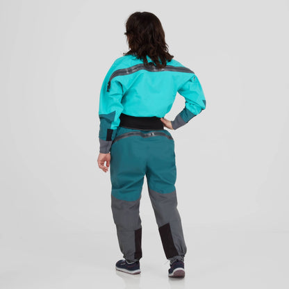 NRS Phenom Women's Back Entry Gore-Tex Drysuit Aqua