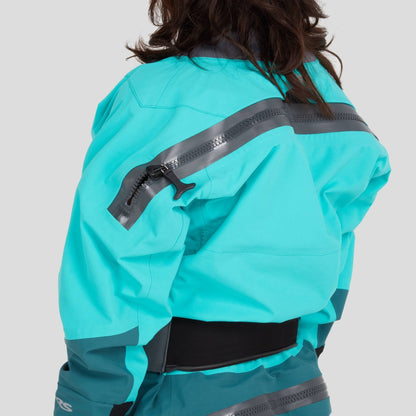 NRS Phenom Women's Back Entry Gore-Tex Drysuit Aqua