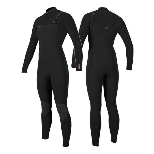O'Neill Hyperfreak 4/3+ Women's Chest Zip Full Wetsuit Black