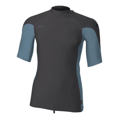 O'Neill Hyperfreak Skins S/S Rash Guard Tempered Steel/Blue Fusion