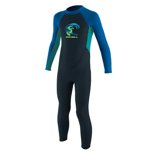 O'Neill Toddler Reactor 2 2mm Back Zip Full Boys Wetsuit Slate/LightAqua/Ocean