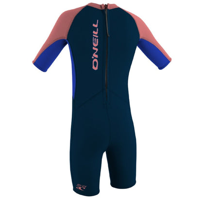O'Neill Toddler Reactor 2 2mm Back Zip Shorty Wetsuit Slate/Tahitnblu/Coral