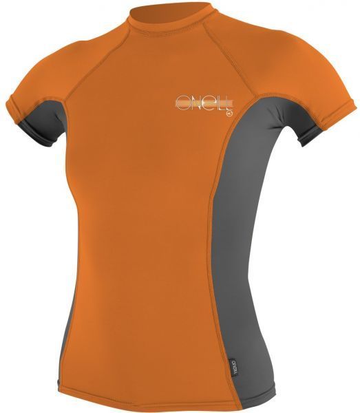 O'Neill Women's Skins S/S Rash Guard Papaya/Graph/Papaya