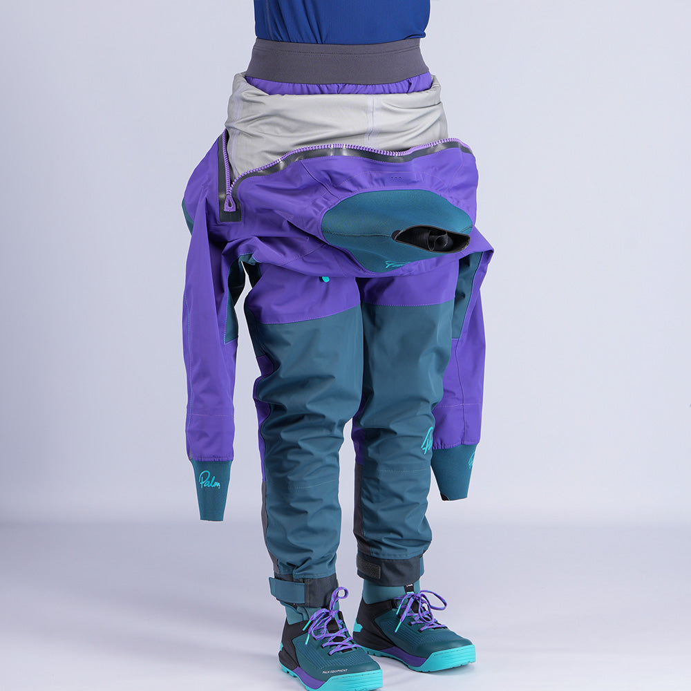 Palm Atom Women's Rear Entry Drysuit Purple/Pine