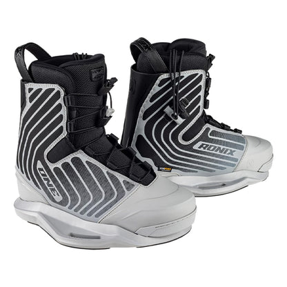 2026 Ronix One Intuition Wakeboard Bindings Silver Reflective