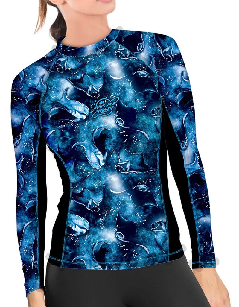 SpaceFish Army Manta Mayhem Women's Rashguard