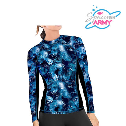 SpaceFish Army Manta Mayhem Women's Rashguard