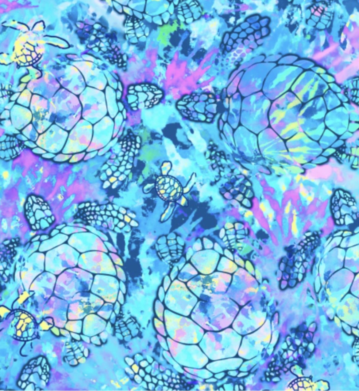 SpaceFish Army Turtle Tie Dye Women's Rashguard