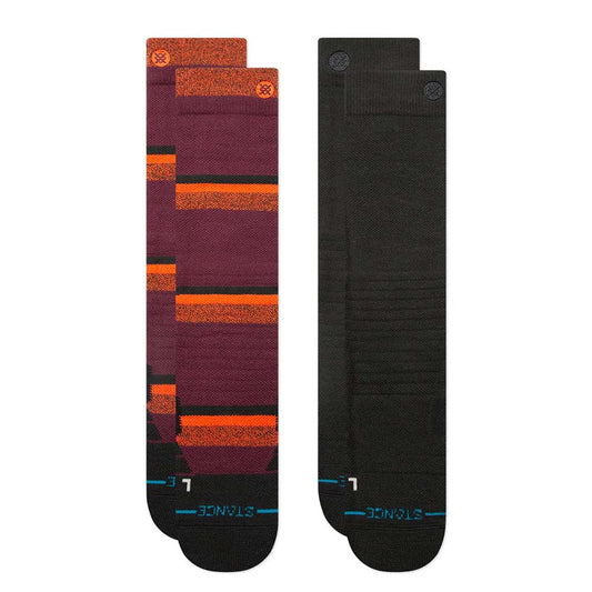 Stance Mens NightRide Poly Snow Socks 2 Pack Black