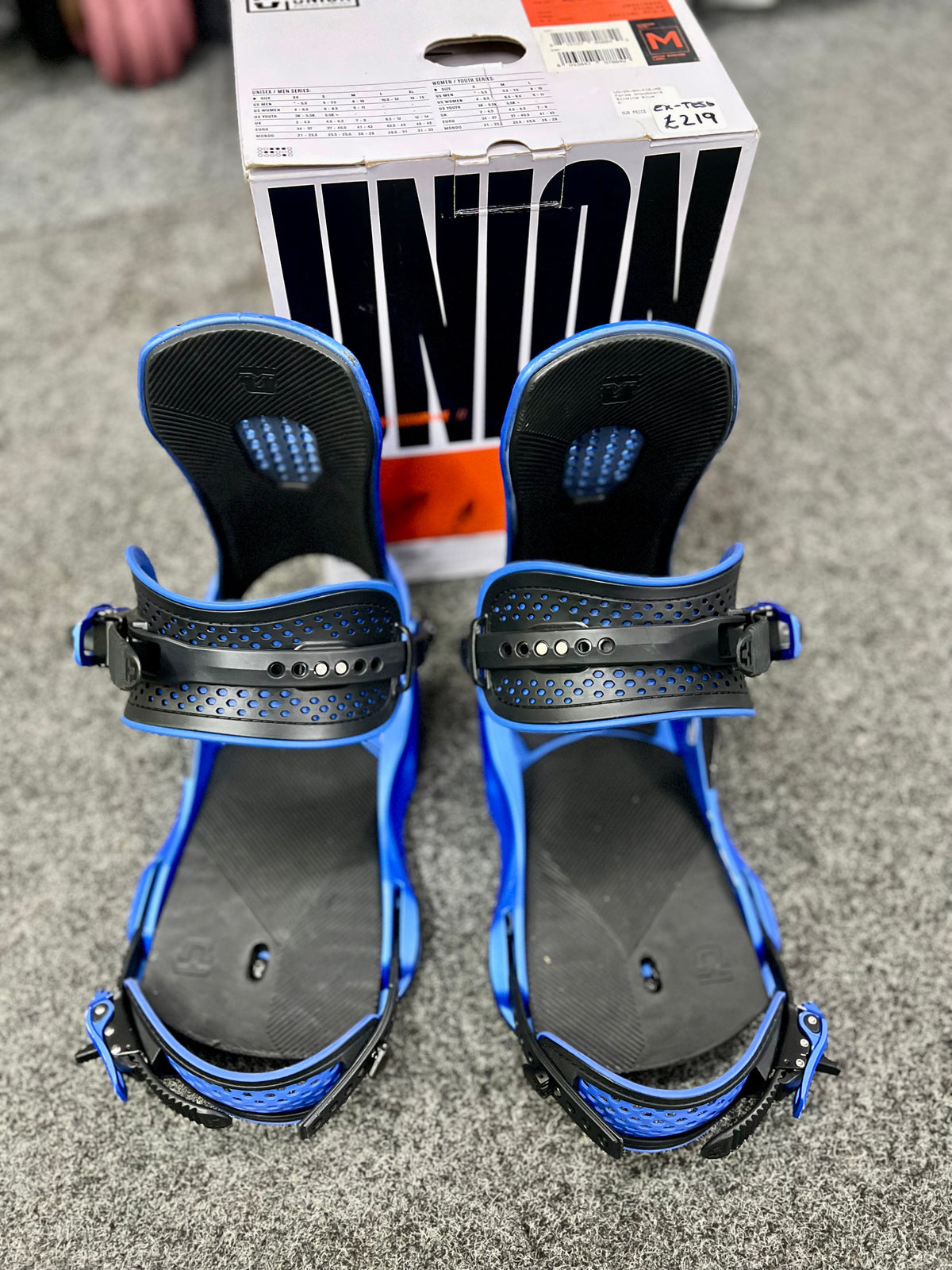 2025 Union Force Mens Snowboard Bindings Metallic Blue - Medium | Ex Test