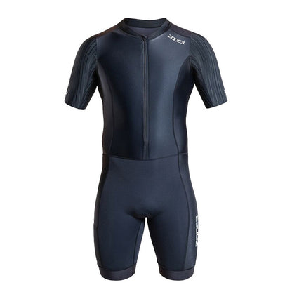 Zone3 Activate+ Plus Men's Short Sleeve Full Zip Trisuit Black