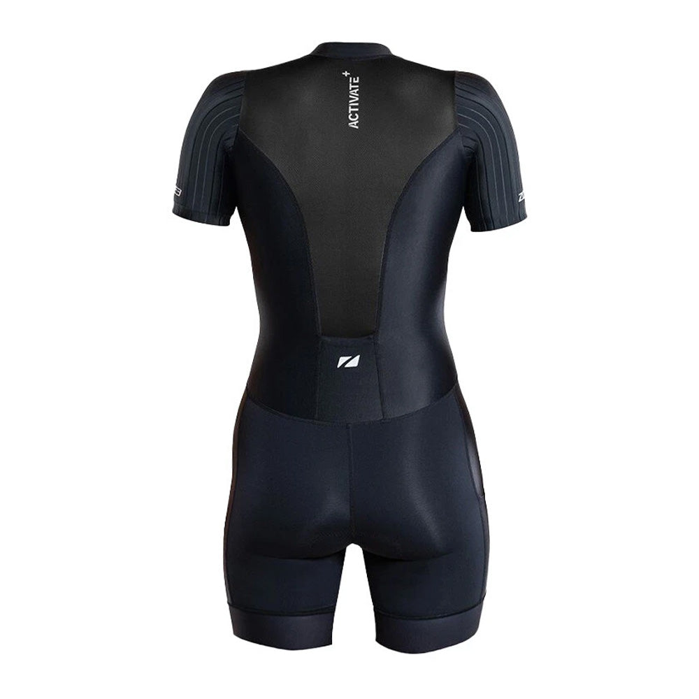 Zone3 Activate+ Plus Women's Short Sleeve Full Zip Trisuit Black