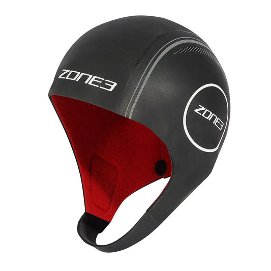 Zone3 Heat-Tech Neoprene Swim Cap Black/Red/Silver